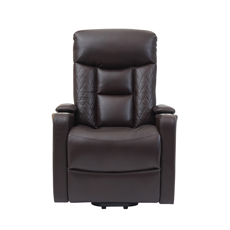 Sedili home theater in pelle traspirante Poltrona reclinabile sollevabile elettricamente con portabicchieri per anziani