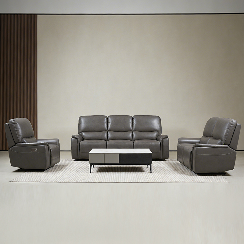 Set di divani reclinabili elettrici dal design modulare in ecopelle