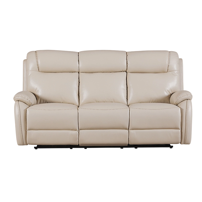 Set di divani reclinabili manuali in pelle da 3 pezzi