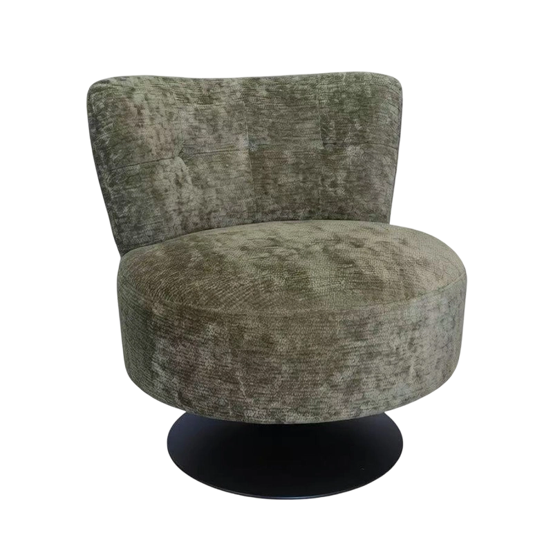 Sedia con accento girevole a 360° imbottita in velluto